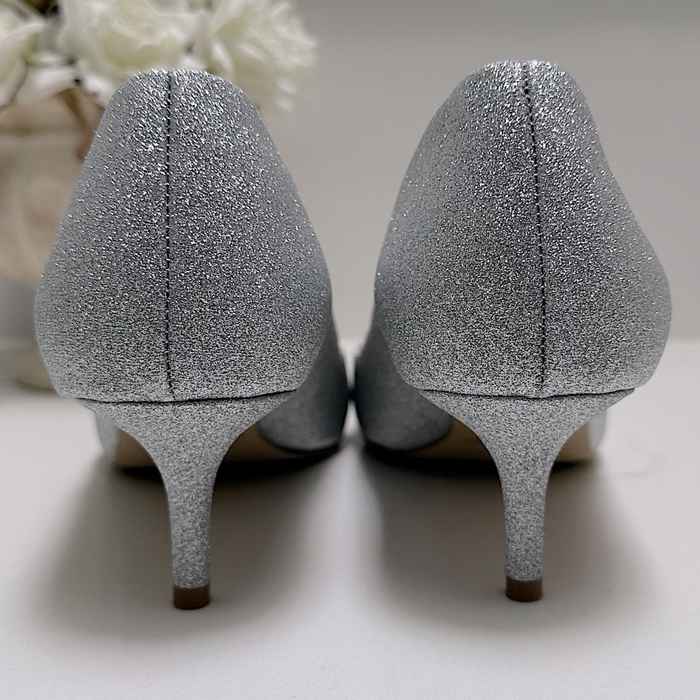 BNIB Jewel Badgley Mischka Silver Sparkly Frenchie Pump | Bridal Event Formal - Picture 9 of 13